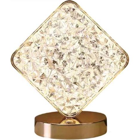 LAMPE DE TABLE LED RECHARGEABLE ATMOSPHÈRE CRISTAL 3W DIAMOND TOUCH RHOMBUS (1/2)