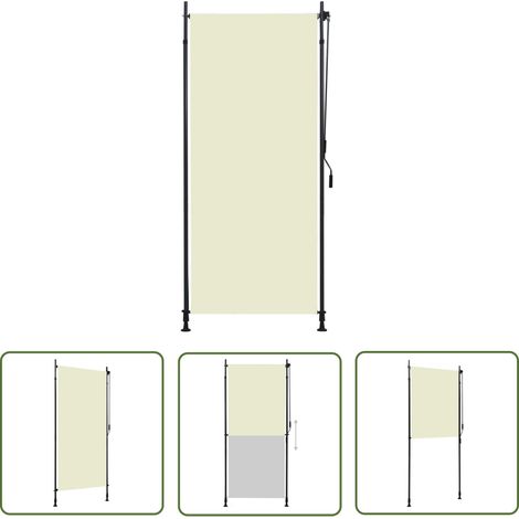 The Living Store Store roulant d'extérieur 100 x 270 cm Crème - Store Extérieur - Stores Verticaux - Intimité Jardin - Ombre Terrasse - Protection Solaire (1/5)