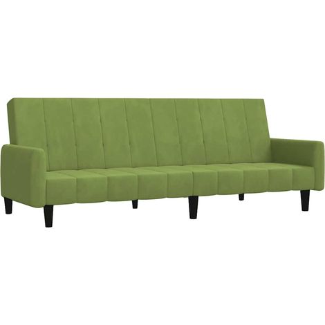 vidaXL Divano Letto a 2 Posti Verde Chiaro in Velluto (1/5)