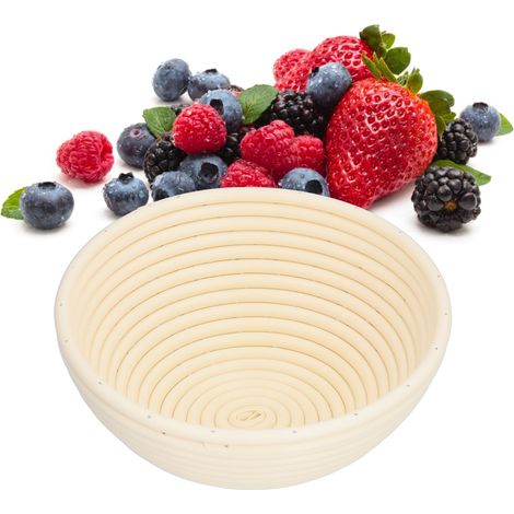 Waschbarer Gärkorb für Brot, innovative Backform für die heimische Küche und zum Backen, rund, beige, 20 x 8 cm (1/5)