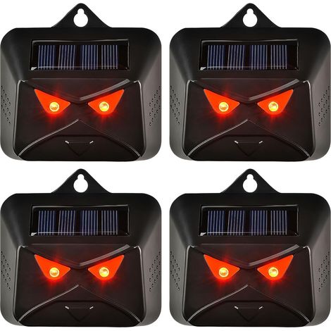 Lot de 4 Répulsifs pour Chats et Renards avec LED, Imperméables, Idéal pour Jardin, Ferme et Espaces Extérieurs