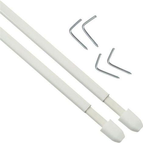 Lot de 10 tringles à rideaux - Plates et extensibles - 40 à 60 cm