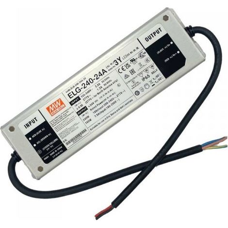 MW MEAN WELL ELG-240-24A-3Y Alimentatore IP67 200W 24V 10A Input 220V e 110V