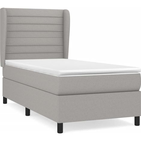 Maison Exclusive - Giroletto a Molle con Materasso Grigio Chiaro 90x200 cm Tessuto