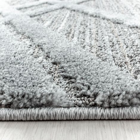 Tapis rond à courtes mèches design Lakka Gris Ø 160 (1/5)