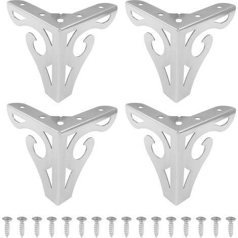 Set of openwork furniture legs (4 pieces), chrome, 10 cm, with screws, high quality. (1/5)