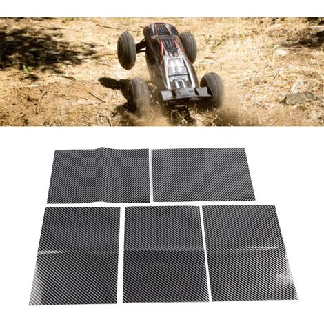 5 PCS Film Protecteur Voiture Télécommandée Style Fibre de Carbone Imperméable pour Carrosserie et Capot Moteur