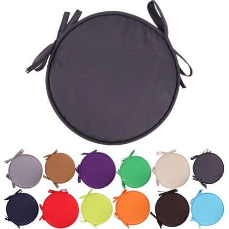 Coussins de chaise ronds colorés pour intérieur/extérieur, pour jardin, terrasse et maison - Diamètre 30 cm, housse de coussin pour mobilier de jardin. (1/5)