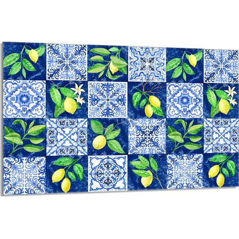 Plaque de protection en verre pour poêle 80x52 Mosaïque (1/5)
