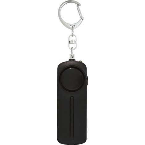 Alarme de sécurité personnelle 130 dB avec lumière LED - Activation par anneau, fonctionne sur piles, format compact, noire (1/5)
