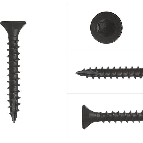 Schwarze Schrauben verzinkt 4,5 x 30 mm Torx 20 mit Schneidkerbe