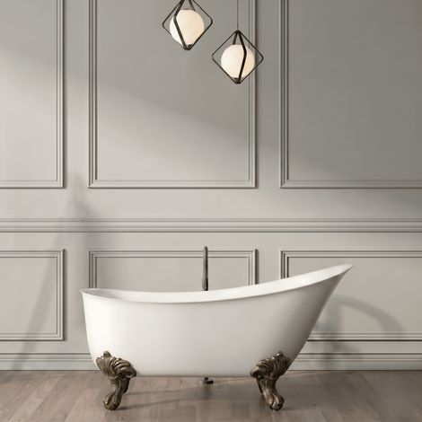 Bañera con patas BALMAIN 161 cm patas ÁGUILA BRONCE ENVEJECIDO (1/4)