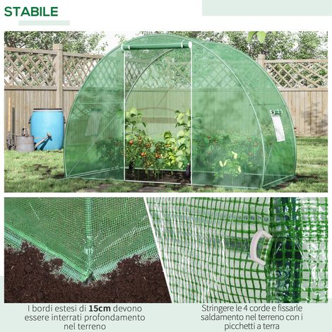 Gartenhaus mit Sektionaltor und 2 Fenstern, PE-Beschichtung und Stahlrahmen, 1,5 x 3 x 2 m, Grün