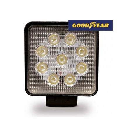 Faro de trabajo, 9 LEDs, 2150 lm, 10-80V, 27W, cuadrado, 60º  Goodyear 36516