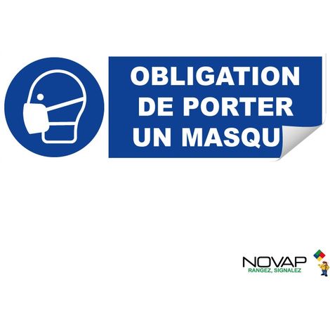Adhésif Obligation de porter un masque - 450x150mm - 4067124