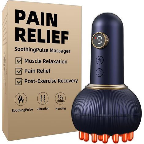 Ein therapeutisches Massagegerät zur Linderung von Gelenk-, Muskel- und Nervenschmerzen sowie tiefen Schmerzen mit Wärme- und Vibrationsfunktion (blau) (1/5)