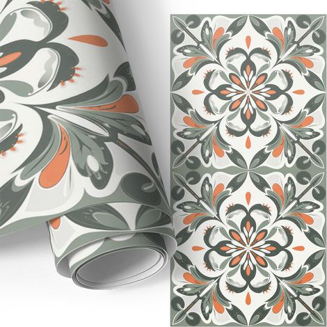 Klebefolie für Möbel - Möbelfolie - Selbstklebefolie - Küche folieren - Schrank folieren - Tischfolie - Blumige Symmetrie 50x100 cm
