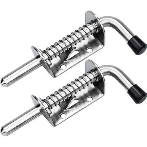 Set mit 2 Edelstahl-Federriegeln 304, 128 mm – Robustes, korrosionsbeständiges Türschloss für Garage, Garten, Hütte und Möbel – Schnelle Montage (1/5)