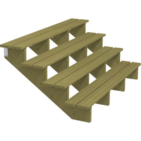 Plus Außentreppe Kiefer 4 Stufen 180 cm breit Außentreppe (1/3)
