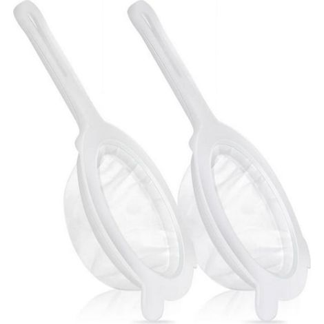 Deux filtres à jus en nylon plastique avec poignées, adaptés à la préparation de jus en cuisine, 120mesh. (1/5)