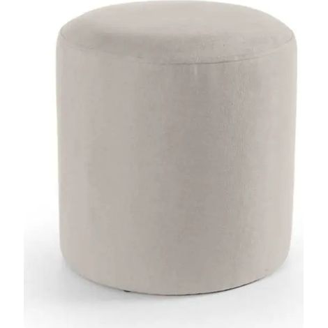Cremefarbener Samtpouf Ø40x40 cm