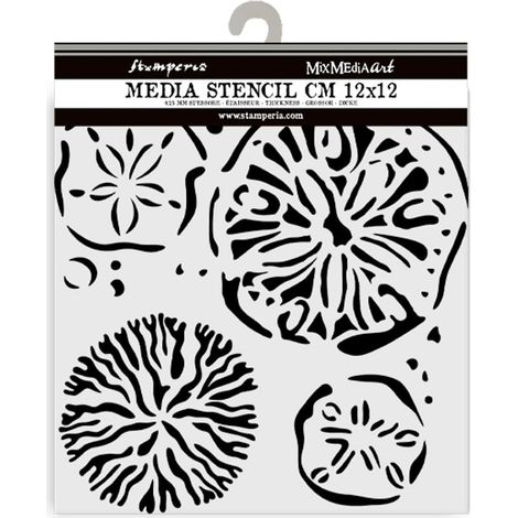Thick Stencils for Scrapbooks, Albums, Cards, Bullet Journalling, Flexible Material, Easy to Clean, for Hobbies, Crafts and Gifting (Silent Sea, Sponges) (1/3)