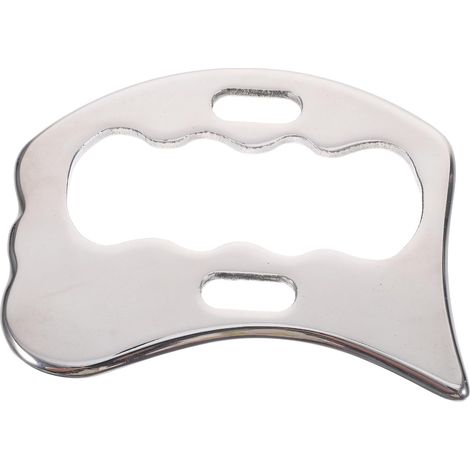 Herramienta de masaje Gua Sha - Tabla de masaje corporal anticelulítica, drenaje linfático para espalda, piernas y brazos, fabricada en acero inoxidable, alivia el dolor muscular. (1/5)