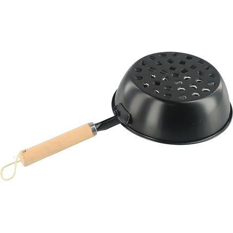 Cheminée à charbon de bois avec poignée en bois sûre, barbecue rapide, pique-nique et cuisine en plein air, noir, 16,3 x 5,6 cm (1/5)