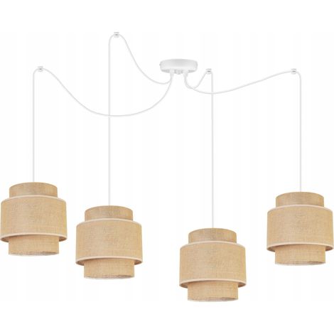 LAMPE SUSPENDU PLAFOND LUSTRE ABAT-JOUR BOHO JUTA (1/5)