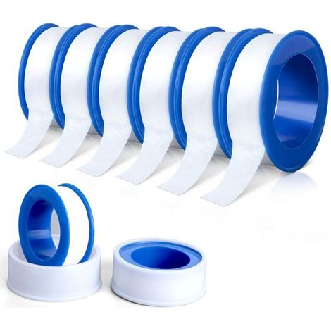 Lot de 6 Rouleaux de ruban D'étanchéité-en-Téflon,12mm x 10m Industriel PTFE Ruban de Plombier Pour Tuyaux Blanc (1/5)