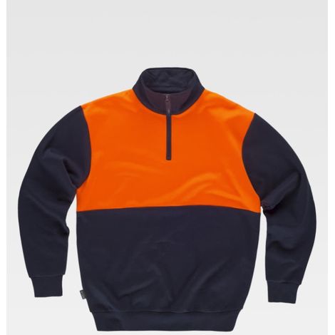 Sudadera combinada cuello alto con cierre de media cremallera y costuras reforzadas C9840 (1/5)