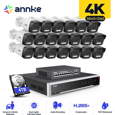 ANNKE Kit de Vidéosurveillance Exterieure 32CH NVR 20×Caméras Alerte Email,Vision Nocturne,Détection Mouvement,Système de Sécurité Caméra de Surveillance Filaire APP/PC à Distance 4TB (1/5)