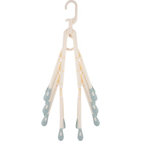 Étendoir à vêtements pliable - Séchoir compact 8 places en PP antidérapant, gain de place idéal pour appartement, bleu ou vert (1/4)