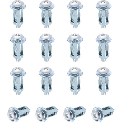 Chevilles Creuses En Acier Pour Mur, 16Pcs M4x22.5mm Fixations Pour Plaque De Platre, Molly Bolt Pour Chevilles Creuses Pour Plaque De Platre, Briques, Argent (1/5)