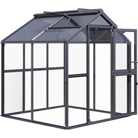 KGT Gewächshaus "Galant II", anthrazit-grau, 4,5 m², 4 mm ESG, 10 mm HKP