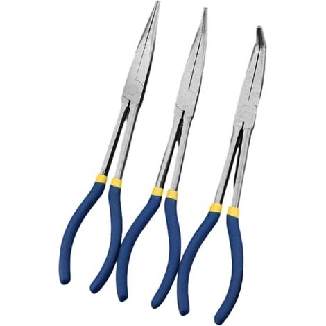 Ecleanfy - Pince ergonomique à bec long allongé 0/45/90 degrés, embout droit et courbé, pour mécanicien (1/5)