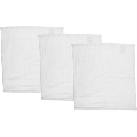 Lot de 3 lingettes nettoyantes visage réutilisables en coton SECFOU , carrées blanches ultra-absorba (1/5)