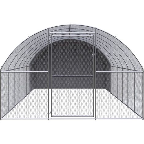Hühnerstall im Freien 3x8x2 m Verzinkter Stahl