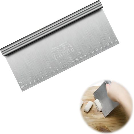 Raschietto per impasto, taglia impasto da forno in acciaio inox con spatola, per torte, pizze, crostate, impasti (20  12 cm) (1/5)