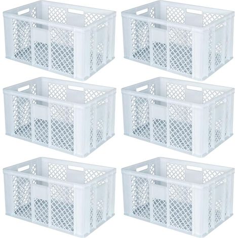 BRB Lot de 6 caisses de boulangerie Blanc 600 x 400 x 320 mm