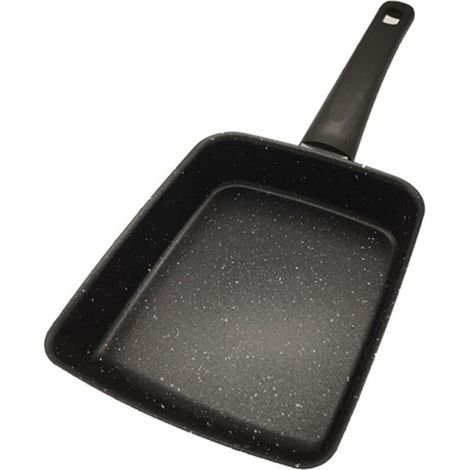 Schwarze rechteckige Bratpfanne mit Antihaftgriff – EINNENFFER – Ideal für Omeletts und Einzelportionen, leicht zu reinigen und langlebig (1/5)