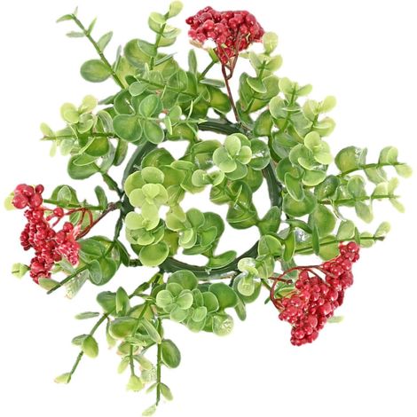 Anneau De Bougie - Anneau Floral Artificiel Pour Bougie Pilier - Décoration De Table Et Intérieure - Diamètre 22 Cm - 1 Pièce (1/5)