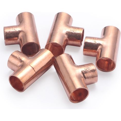 TE de Cobre Hembra Igual para Soldar QUICK PLOMBERIE - Ø14 x5 unidades