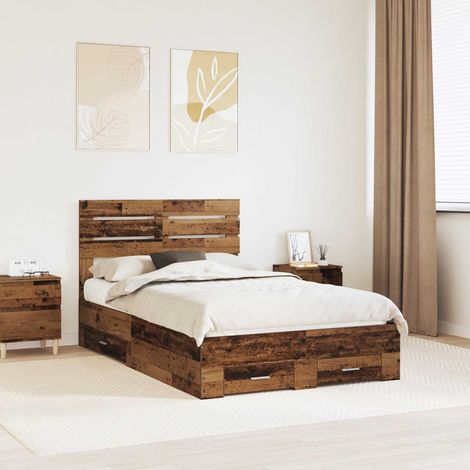 Bettgestell mit Schubladen mit Kopfteil Holzwerkstoff (1/5)