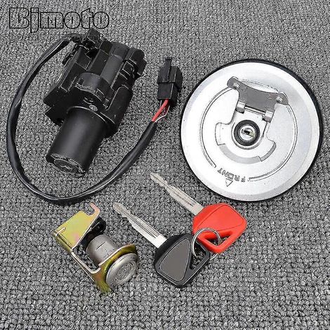 35010-k33-700 Bouchon de réservoir d'essence, contacteur d'allumage, verrou de selle et clé pour moto Honda CB250F, CB300F et CBR250R ABS Tricolore Édition Repsol
