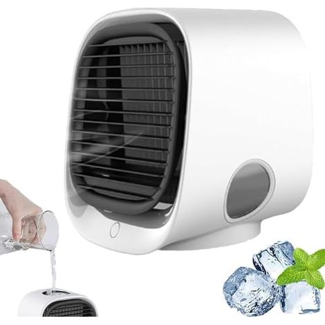 Mini-refroidisseur d'air portable à refroidissement par eau (avec fonction d'oscillation) — Idéal pour la maison et les déplacements 3 vitesses, alimentation USB.