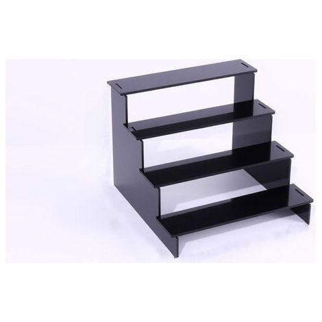 Supporto espositivo in acrilico, 4 ripiani, 7 cm, nero (1/5)