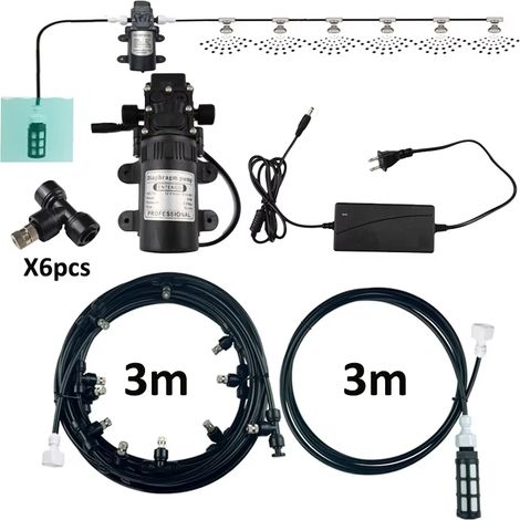 Ugello per piante, atomizzatore, sistema di raffreddamento da giardino, tubo flessibile da 9 metri con pompa e ugello,LZBARGON (1/5)