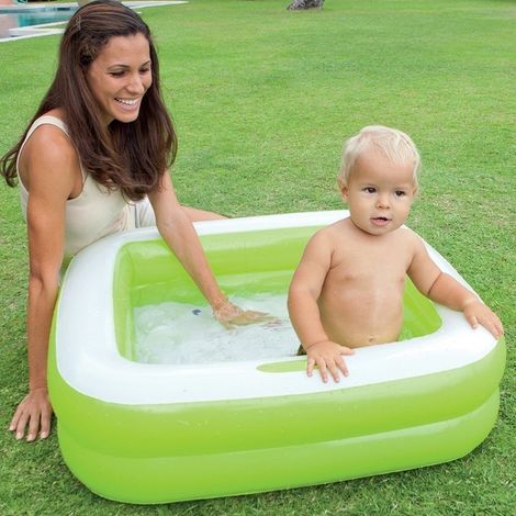 Trade Shop - GONFIABLE BABY CHILDREN WATER 2 VERDE ANELLT 85 X 85 X 23 CM - (1/2)