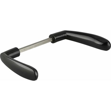 Thirard – Béquille double pour serrure de portail – Carré 7mm – Noir – Acier pour bois, PVC et aluminium – Installation facile à droite ou à gauche